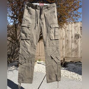 Men's Casual Cargo Pants in Khaki 8 pockets stylish S-29